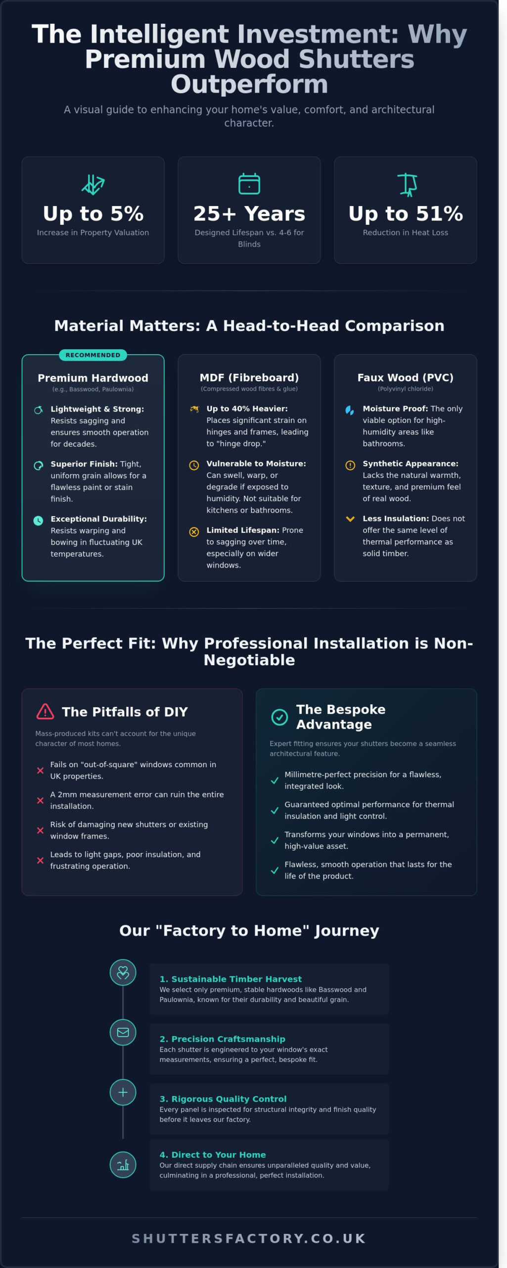 Bespoke Wood Shutters: The Definitive Guide to Timeless Window Craftsmanship - Infographic