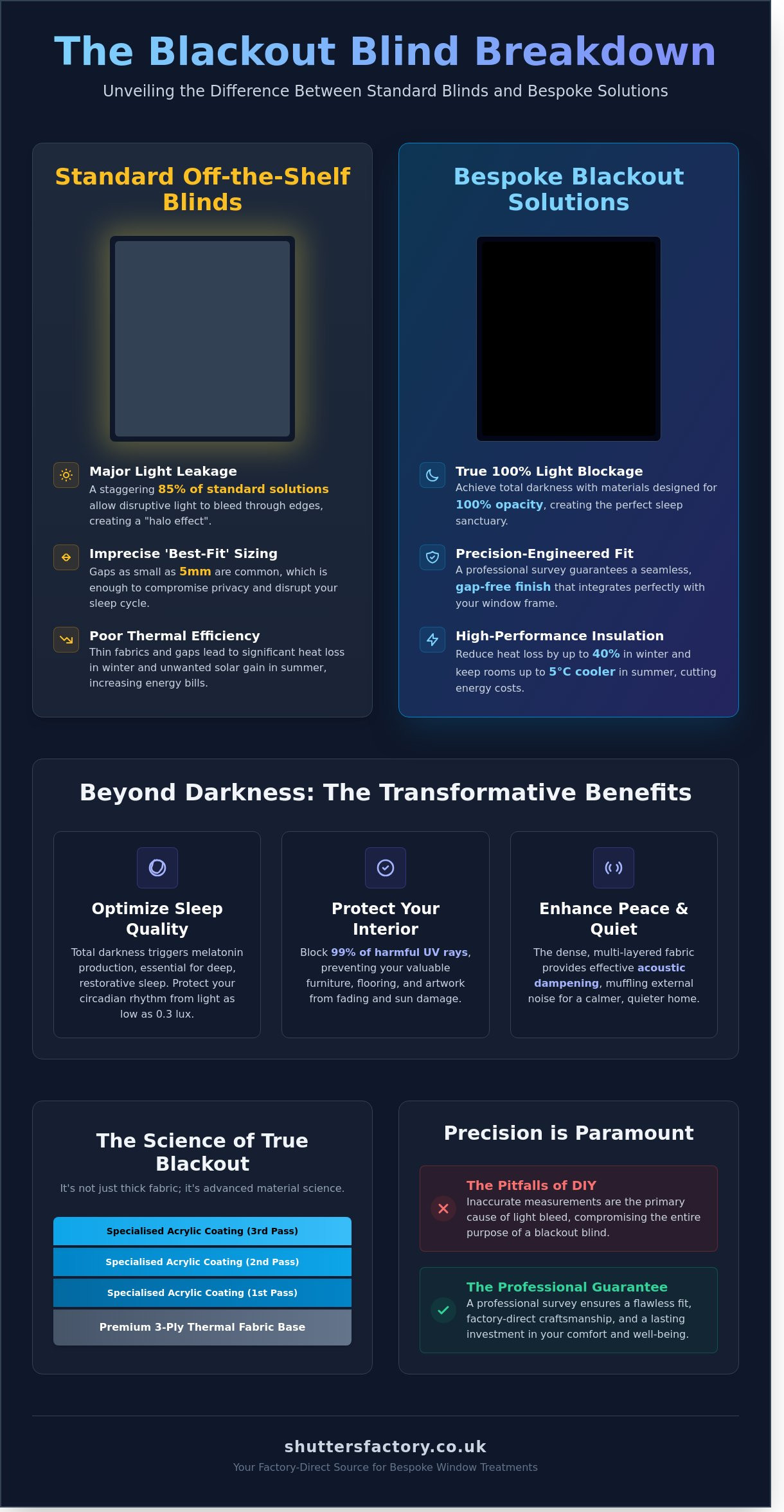 Blackout Blinds for Windows: The Ultimate Guide to Total Light Control - Infographic