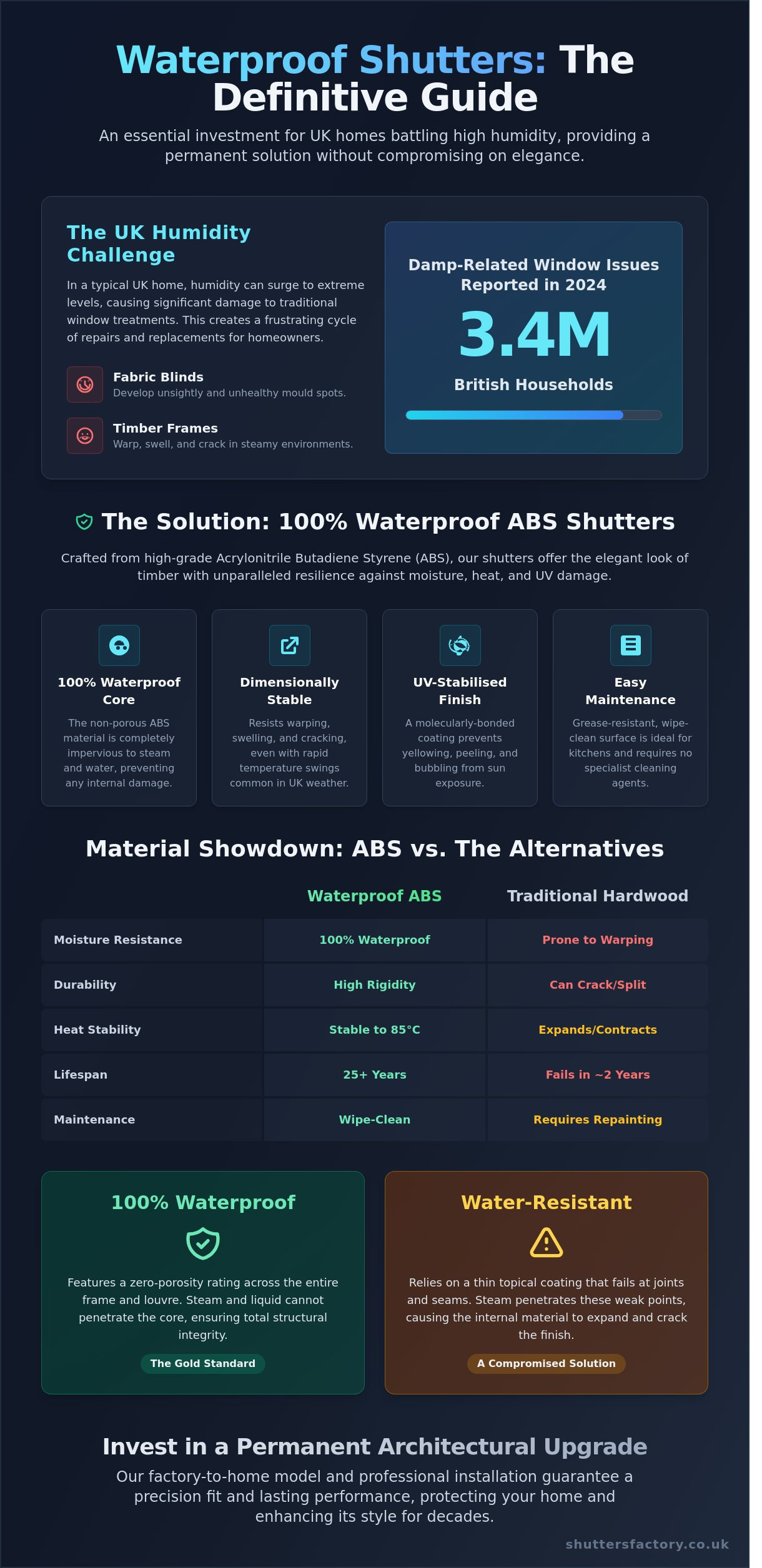 The Ultimate Guide to Waterproof Shutters for UK Homes in 2026 - Infographic