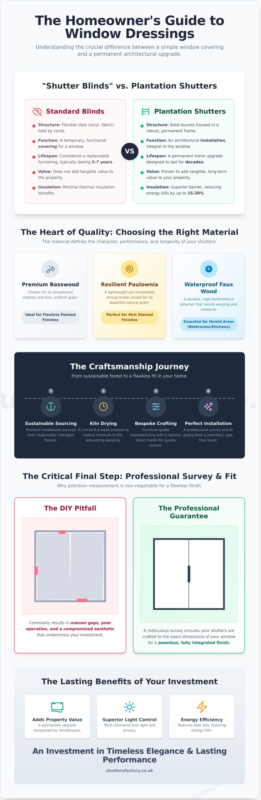 Wooden Shutter Blinds: The Ultimate Guide to Bespoke Hardwood Shutters - Infographic